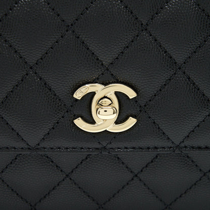 Chanel 21K Small Coco Handle 24cm Caviar Black LGHW