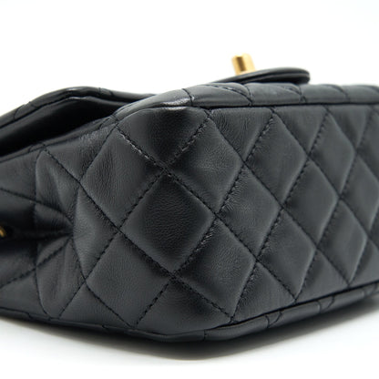 Chanel 21B Pearl Crush Mini Square Flap Bag Black GHW