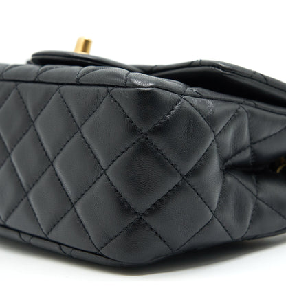 Chanel 21B pearl crush Square mini flap Bag black GHW (new version with microchip)