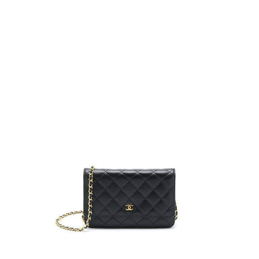 Chanel Classic Wallet On Chain Caviar Black GHW (Microchip)