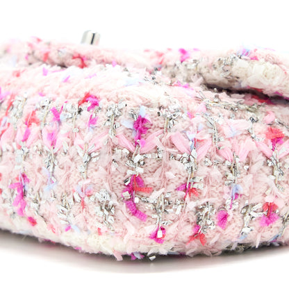 Chanel Seasonal Mini Rectangular Flap Bag Tweed Pink/Multicolour SHW
