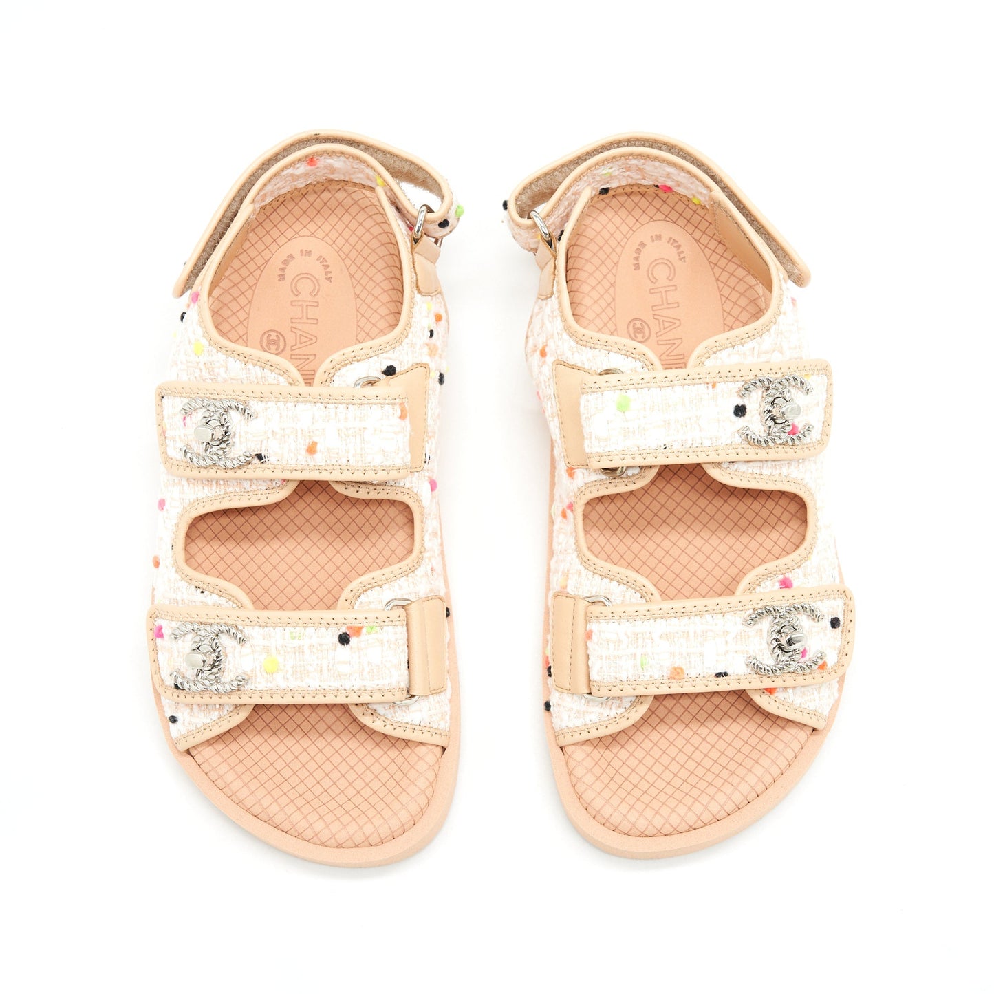 Chanel Size37 Dad Sandal Beige SHW