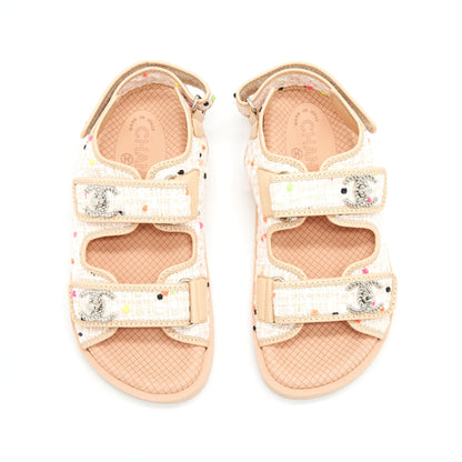 Chanel Size37 Dad Sandal Beige SHW