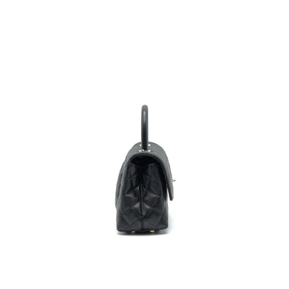 Chanel 21K Small (old mini) 24cm Cocohandle Black Caviar LGHW (microchip)