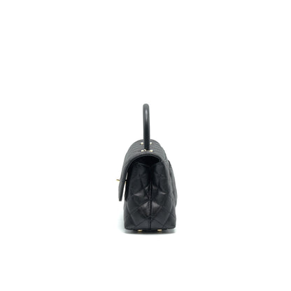 Chanel 21K Small (old mini) 24cm Cocohandle Black Caviar LGHW (microchip)