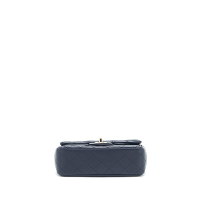 Chanel Mini Rectangular Flap Bag Lambskin Navy LGHW