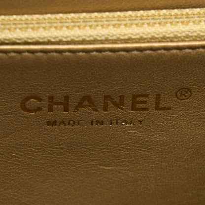 Chanel Quilted Flap Bag With Pearl Lambskin Black Brushed GHW