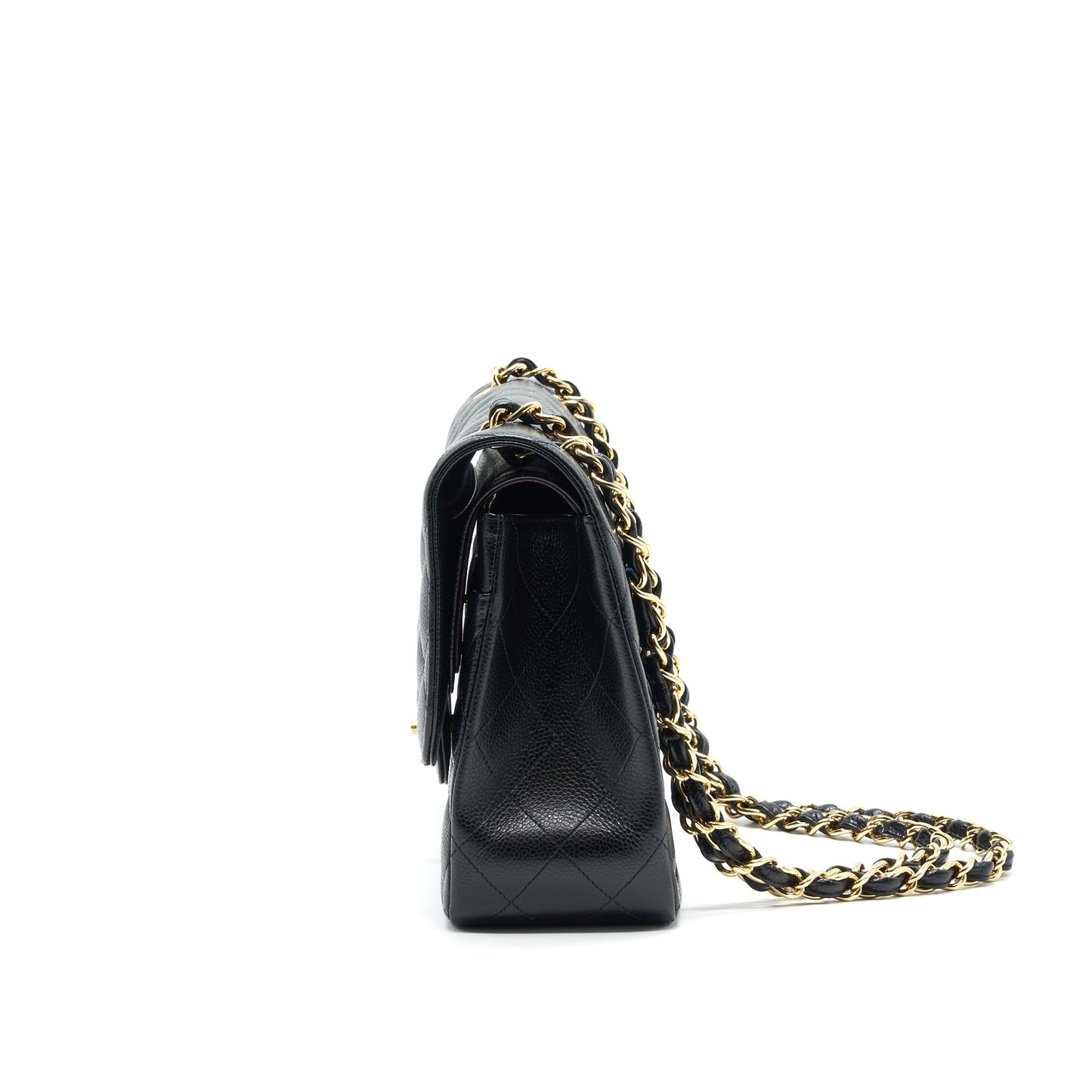 CHANEL CLASSIC JUMBO DOUBLE FLAP BAG BLACK CAVIER GHW