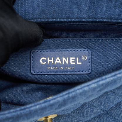 Chanel Pearl Crush Mini Rectangular Flap Bag Denim Blue GHW (Microchip)