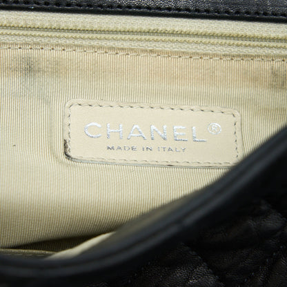 Chanel Quilted Chain Around MAXI Flap Bag Lambskin Black SHW