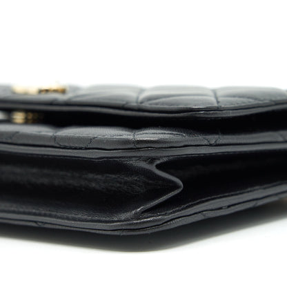 CHANEL WALLET ON CHAIN IN LAMBSKIN WITH CHARMS IN LGHW