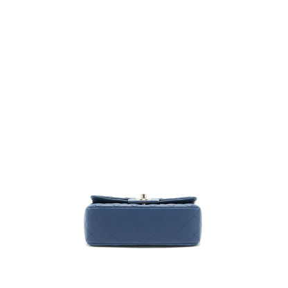 Chanel Mini Rectangular Flap bag Lambskin Blue SHW