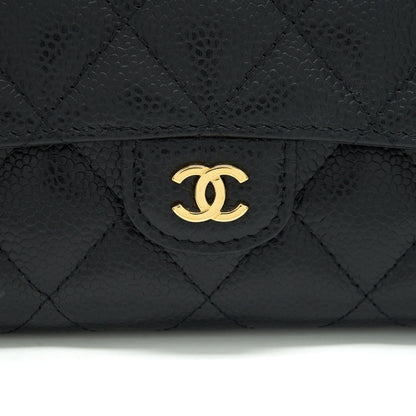 Chanel Classic Flap Long Wallet Caviar Black GHW