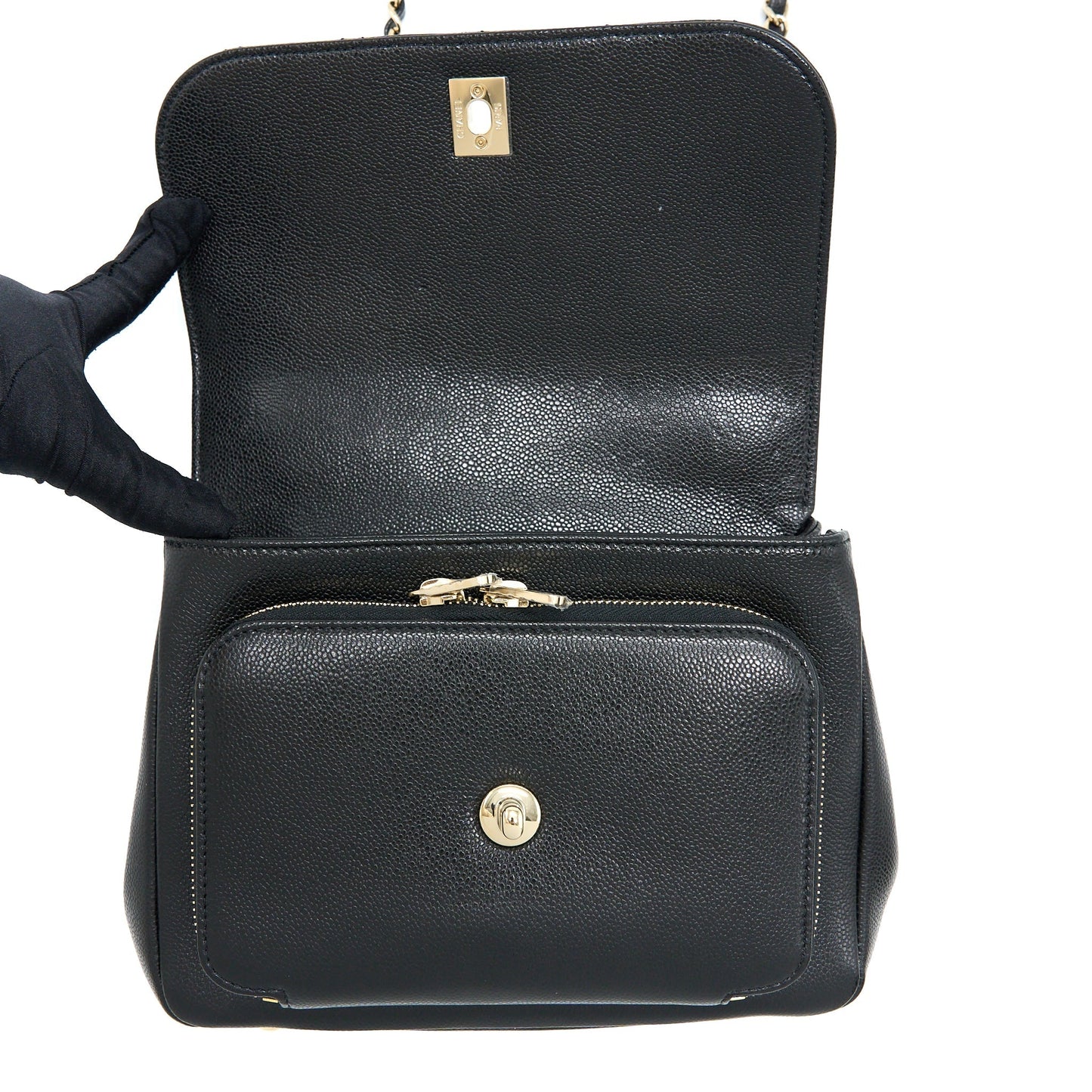 Chanel Medium Business Affinity Caviar Black LGHW(Microchip)