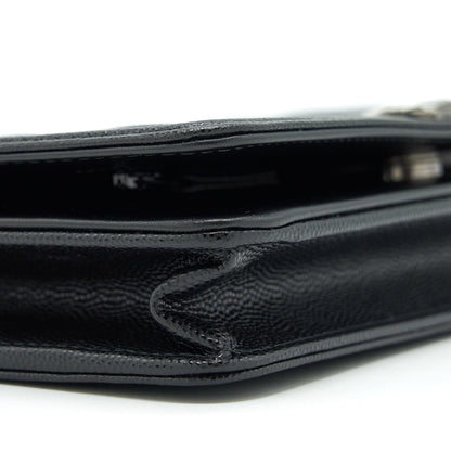 Chanel Boy Wallet On Chain Caviar Black Ruthenium Sliver Hardware (Microchip