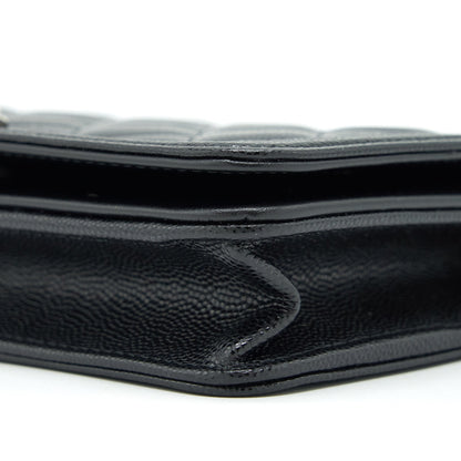 Chanel Boy Wallet On Chain Caviar Black Ruthenium Sliver Hardware (Microchip