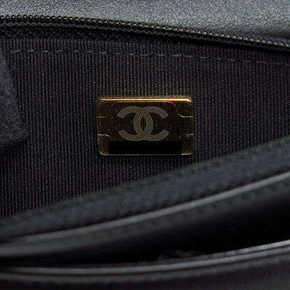 Chanel Boy Wallet On Chain Caviar Black Ruthenium Sliver Hardware (Microchip