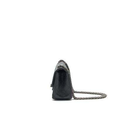 Chanel Mini 2.55 reissue Flap Bag Black with ruthenium Hardware