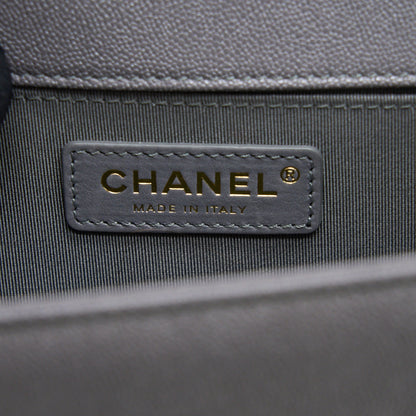 Chanel Small Boy Bag Caviar Grey LGHW