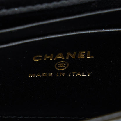 Chanel 22B Flap Bag With Enamel Top Handle Lambskin Black GHW