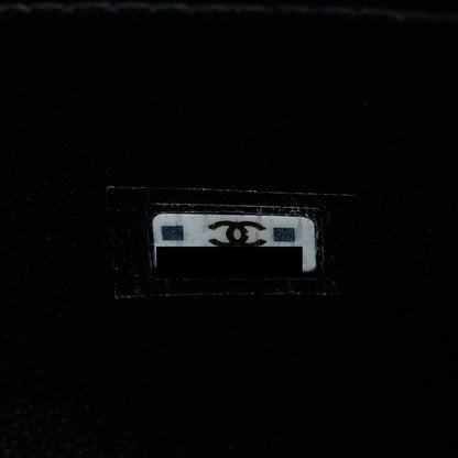 Chanel 22B Flap Bag With Enamel Top Handle Lambskin Black GHW