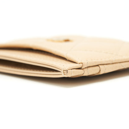 Chanel Card Holder Caviar beige GHW