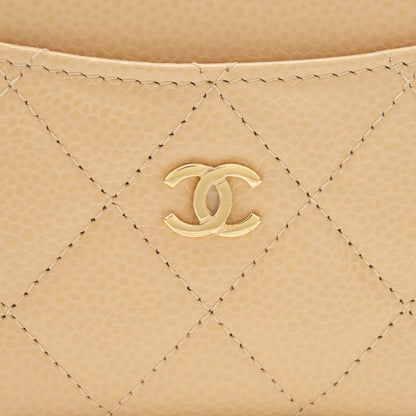 Chanel Card Holder Caviar beige GHW