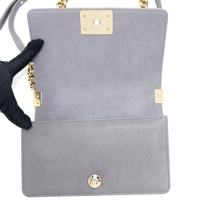 Chanel Small Boy Bag Caviar Grey LGHW