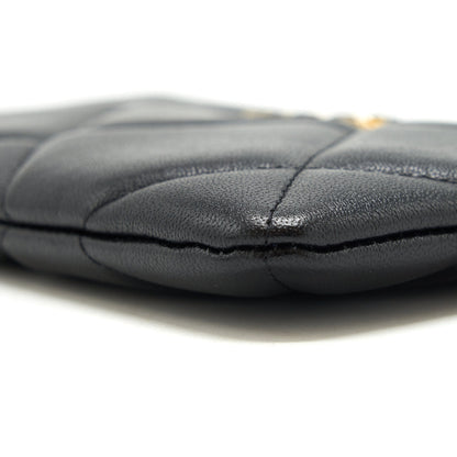 Chanel 19 Small pouch Goatskin Black GHW