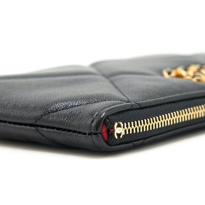 Chanel 19 Small pouch Goatskin Black GHW