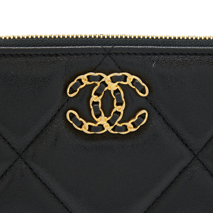 Chanel 19 Small pouch Goatskin Black GHW
