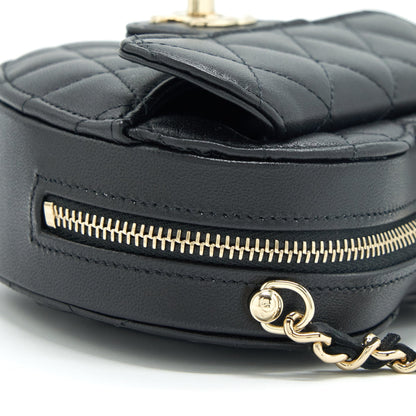 Chanel 22S Small Heart Bag Lambskin Black LGHW