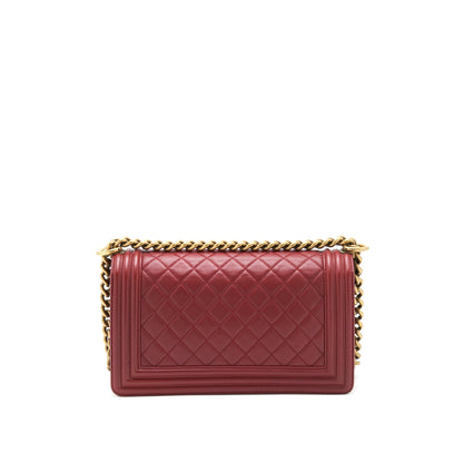 Chanel Medium Boy Bag Lambskin burgundy GHW