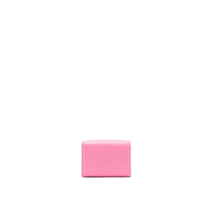 Chanel Boy Small Wallet Pink Brushed Lambskin GHW