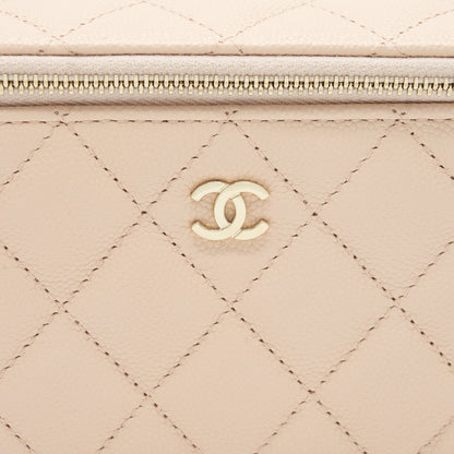 Chanel Long Vanity With Chain Caviar Beige LGHW