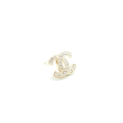 Chanel Mini Classic CC Logo Earrings Gold Tone