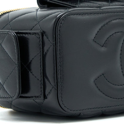 Chanel 22K Top Handle Pocket Long Vanity With Chain Black GHW