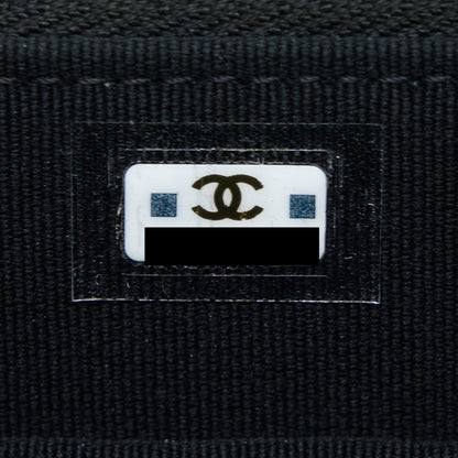 Chanel 22K Top Handle Pocket Long Vanity With Chain Black GHW