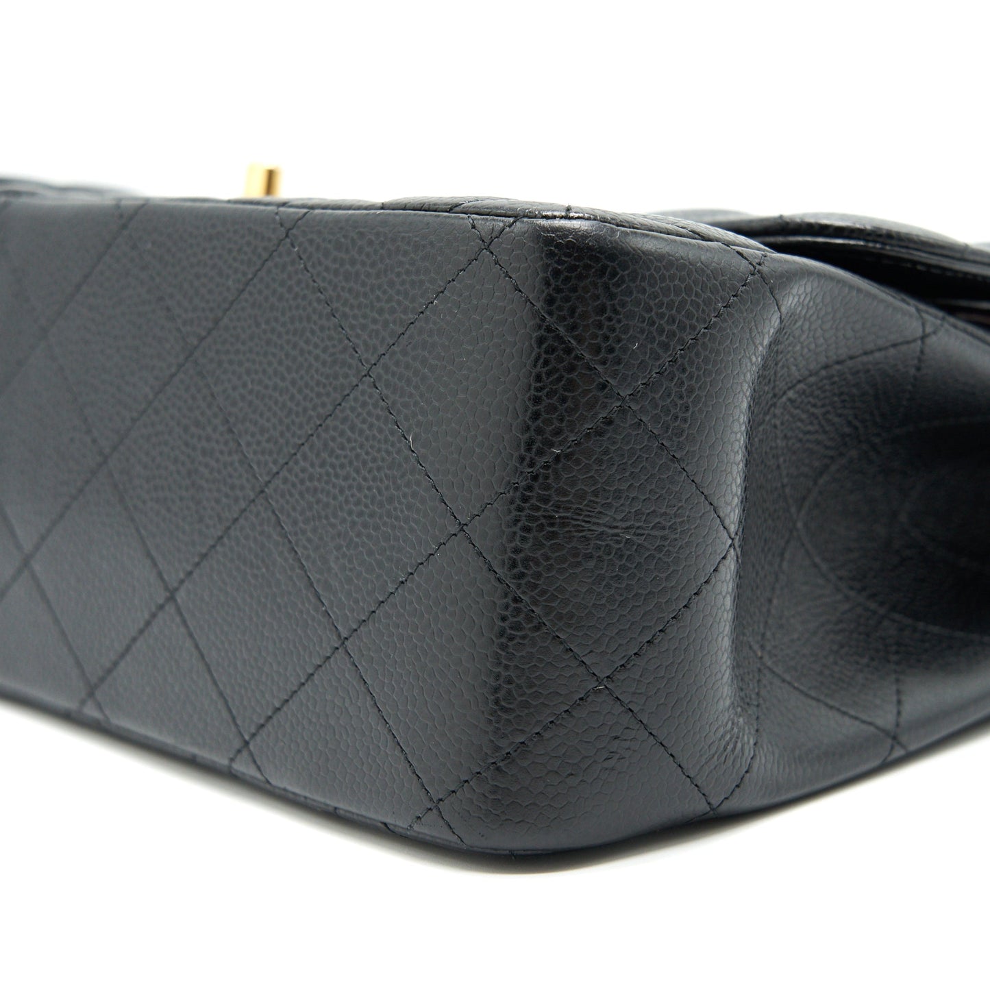 CHANEL CLASSIC JUMBO DOUBLE FLAP BAG BLACK CAVIER GHW