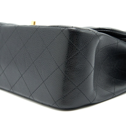 CHANEL CLASSIC JUMBO DOUBLE FLAP BAG BLACK CAVIER GHW