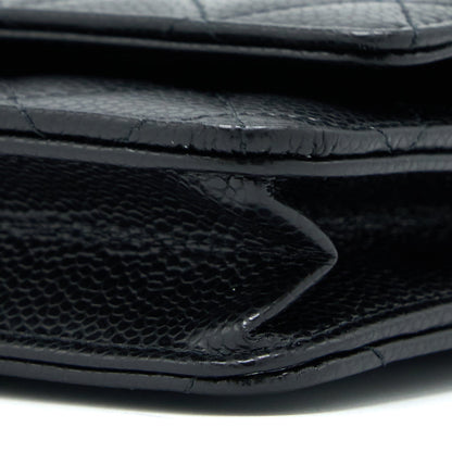 Chanel Classic Wallet On Chain Caviar Black GHW (Microchip)