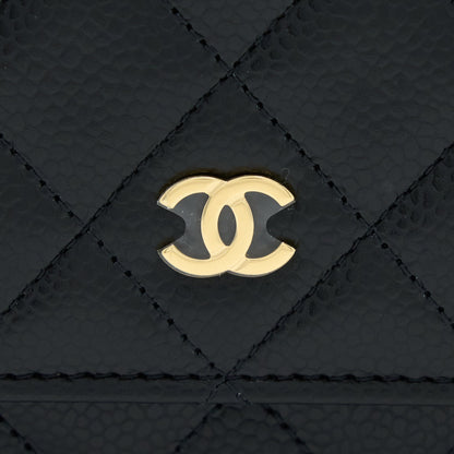 Chanel Classic Wallet On Chain Caviar Black GHW (Microchip)