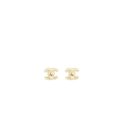 Chanel Mini CC Logo Earrings With Crystals LGHW