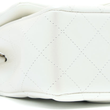 Chanel Classic Mini Rectangular Flap Bag Calfskin Iridescent White LGHW
