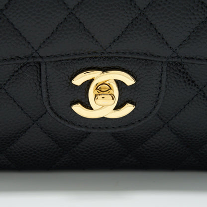 Chanel Small Classic Double Flap Caviar Black GHW