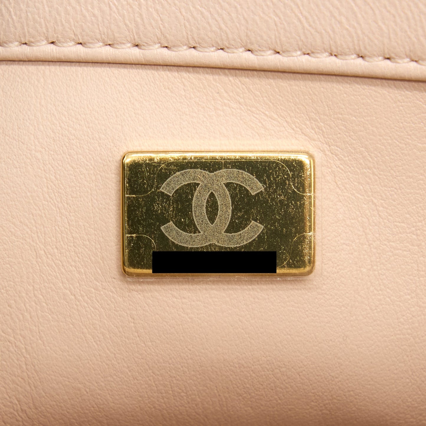Chanel 22C Pearl Crush Mini Square Flap Bag Lambskin Light Beige GHW