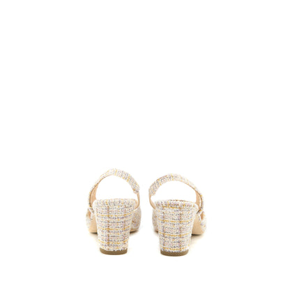 Chanel Size 36.5 Slings Shoes Tweed/Leather Multicolour