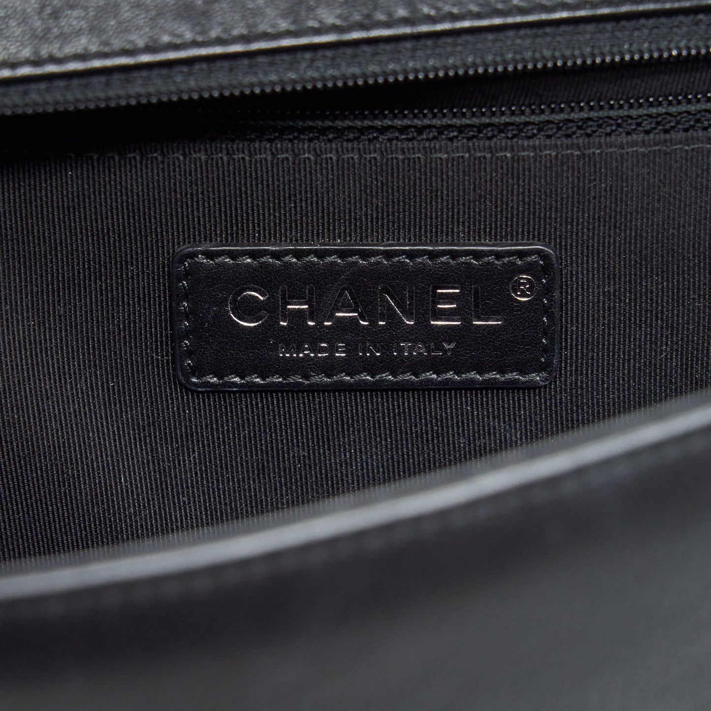 Chanel New Medium Chevron Boy Bag Calfskin Black Ruthenium Hardware