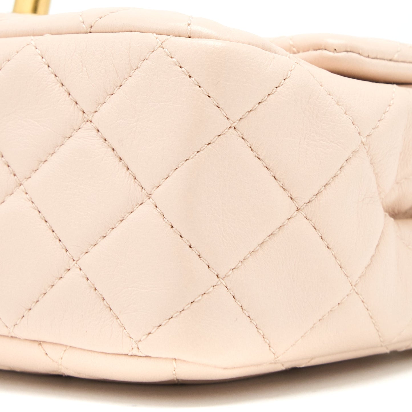 Chanel Pearl Crush Mini Square Lambskin Light Beige Brushed GHW(Microchip)