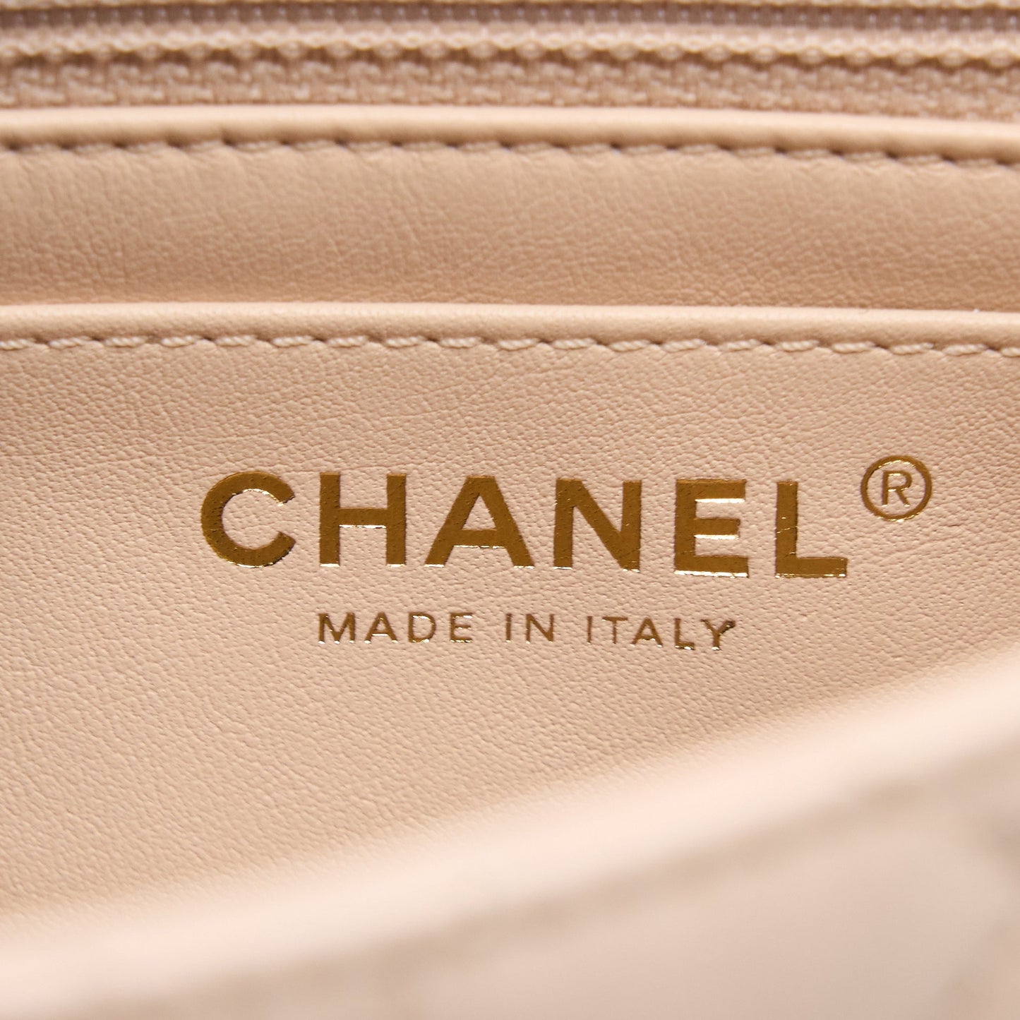 Chanel Pearl Crush Mini Square Lambskin Light Beige Brushed GHW(Microchip)